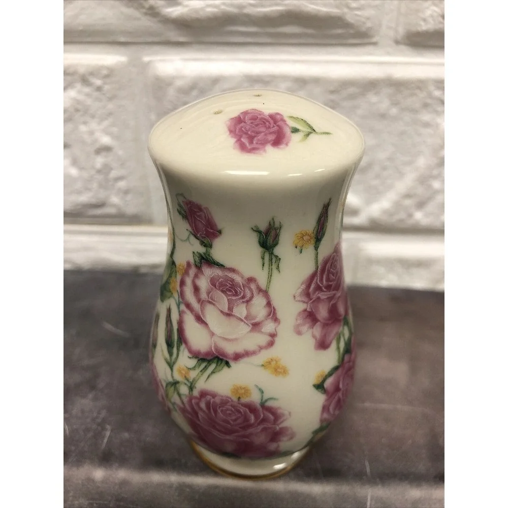 Lenox The Flower Blossom Salt Or Pepper Shaker by Suzanne Clee‎ w/ mauve roses